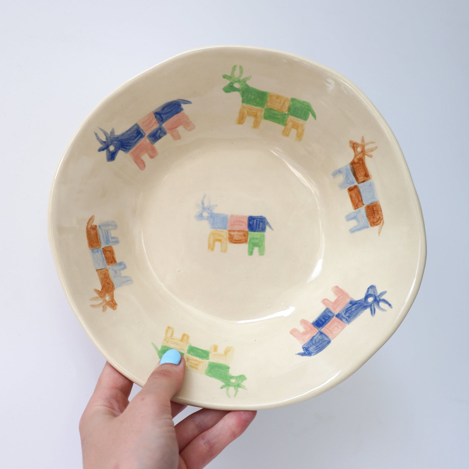'Moo' Hand Painted Cows Bowl