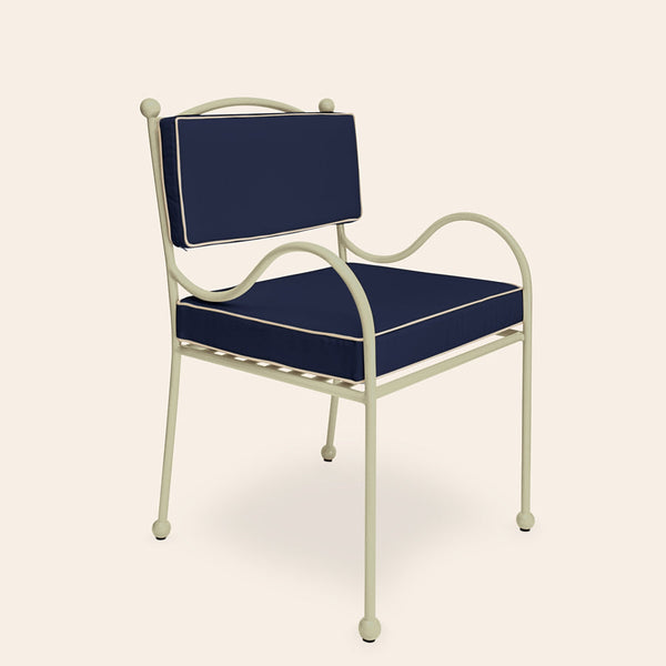 Panarea Armchair in Gelato, Navy & Cream Upholstery