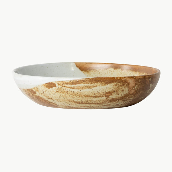 Tavora Pasta Bowls Set of 4, Reactive Salt-glaze - White