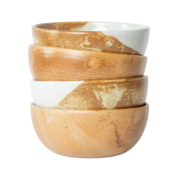 Tavora Cereal Bowls Set of 4, Reactive Salt-glaze - White