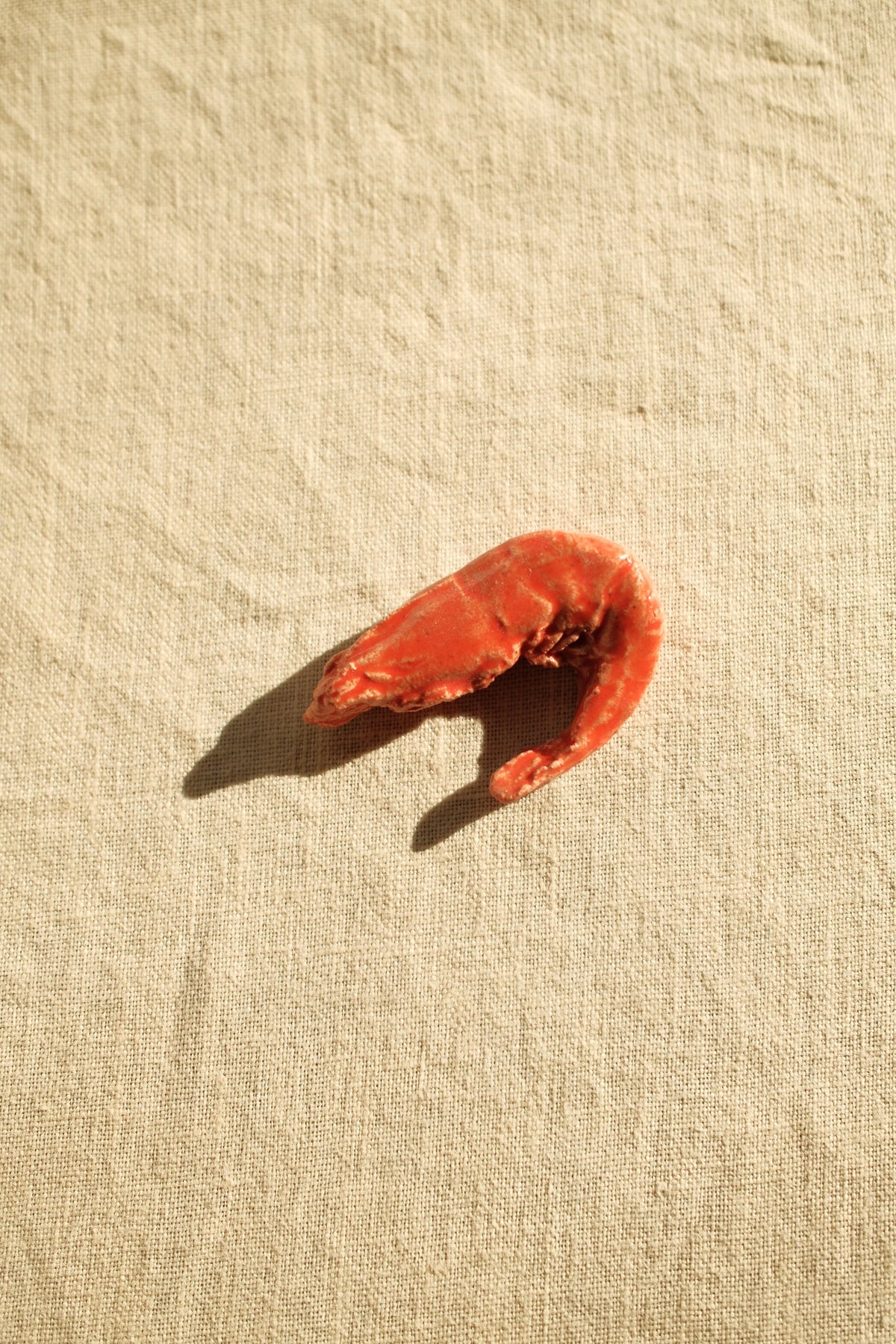 Handcrafted ceramic matchbox with shrimp motif made in France