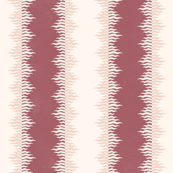 Crimped Stripe Wallpaper -  Claret