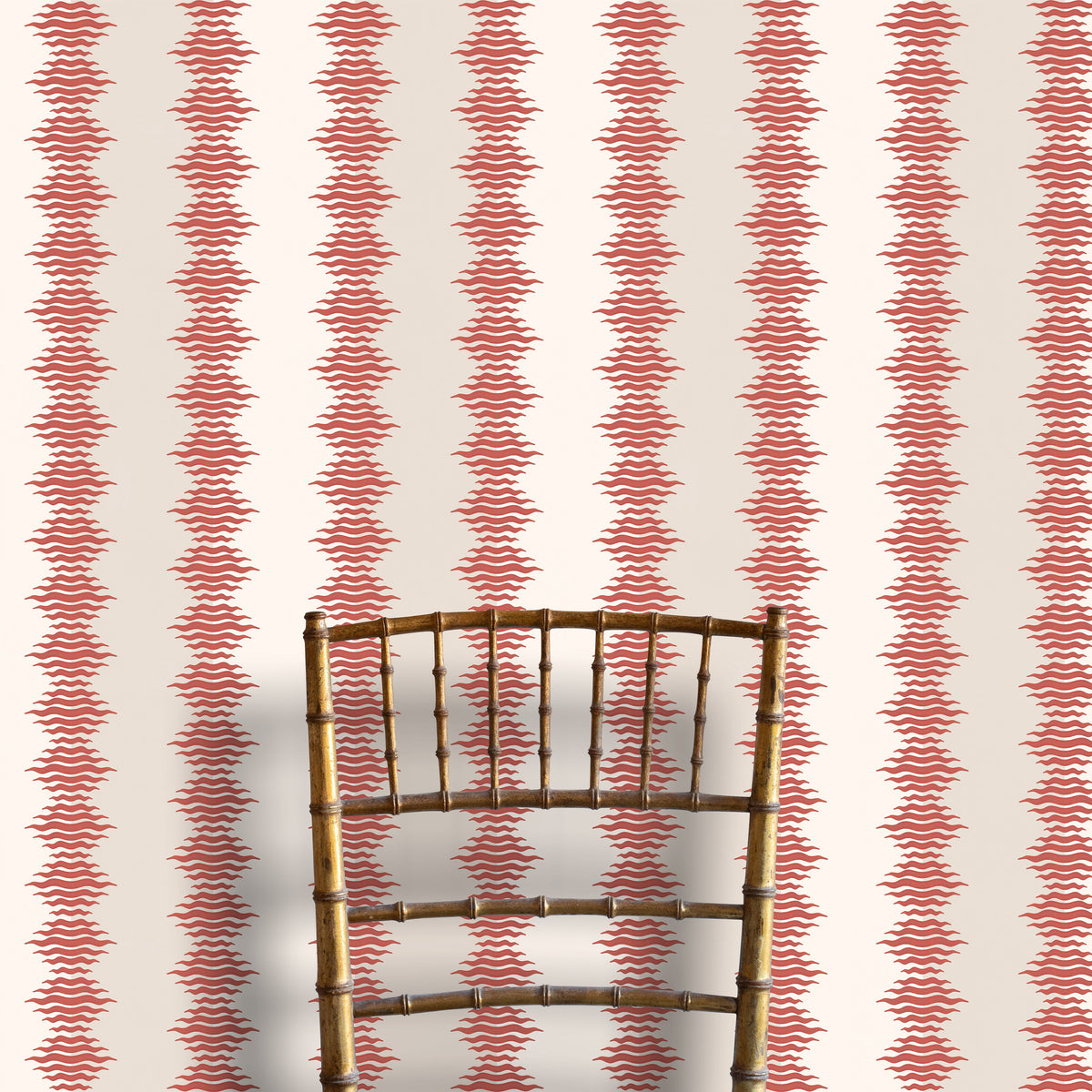 Crimped Stripe Wallpaper -  Mushroom