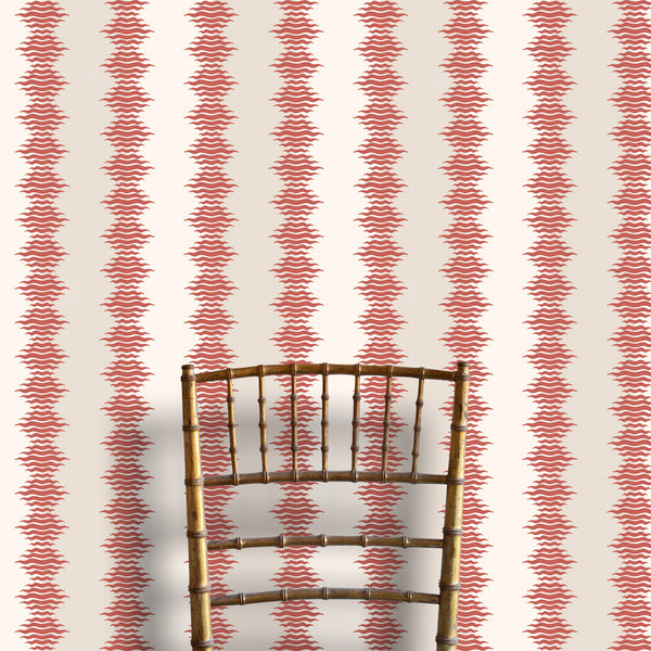 Crimped Stripe Wallpaper -  Mushroom