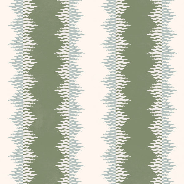 Crimped Stripe Wallpaper -  Olive