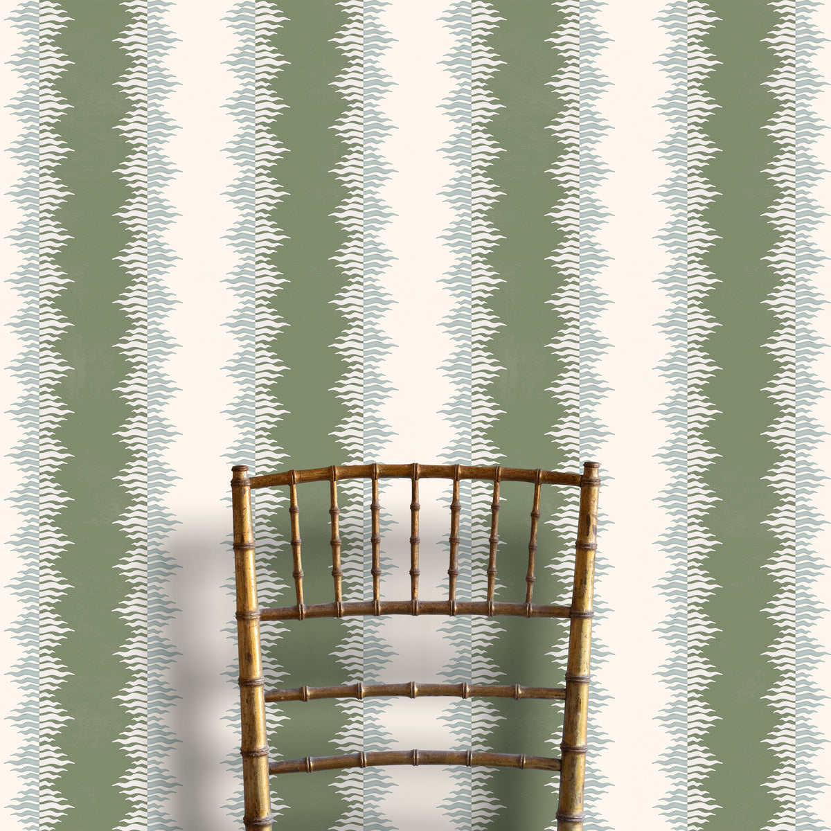 Crimped Stripe Wallpaper -  Olive