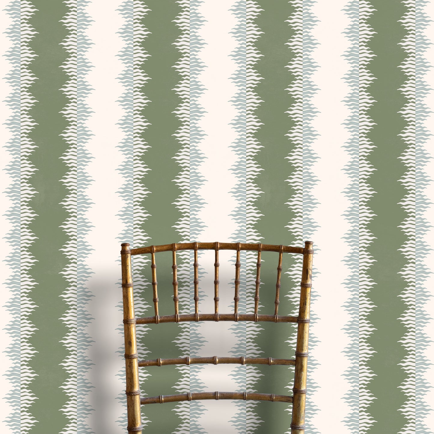 Crimped Stripe Wallpaper -  Olive