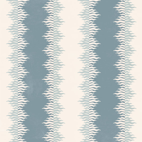 Crimped Stripe Wallpaper -  Stone Blue