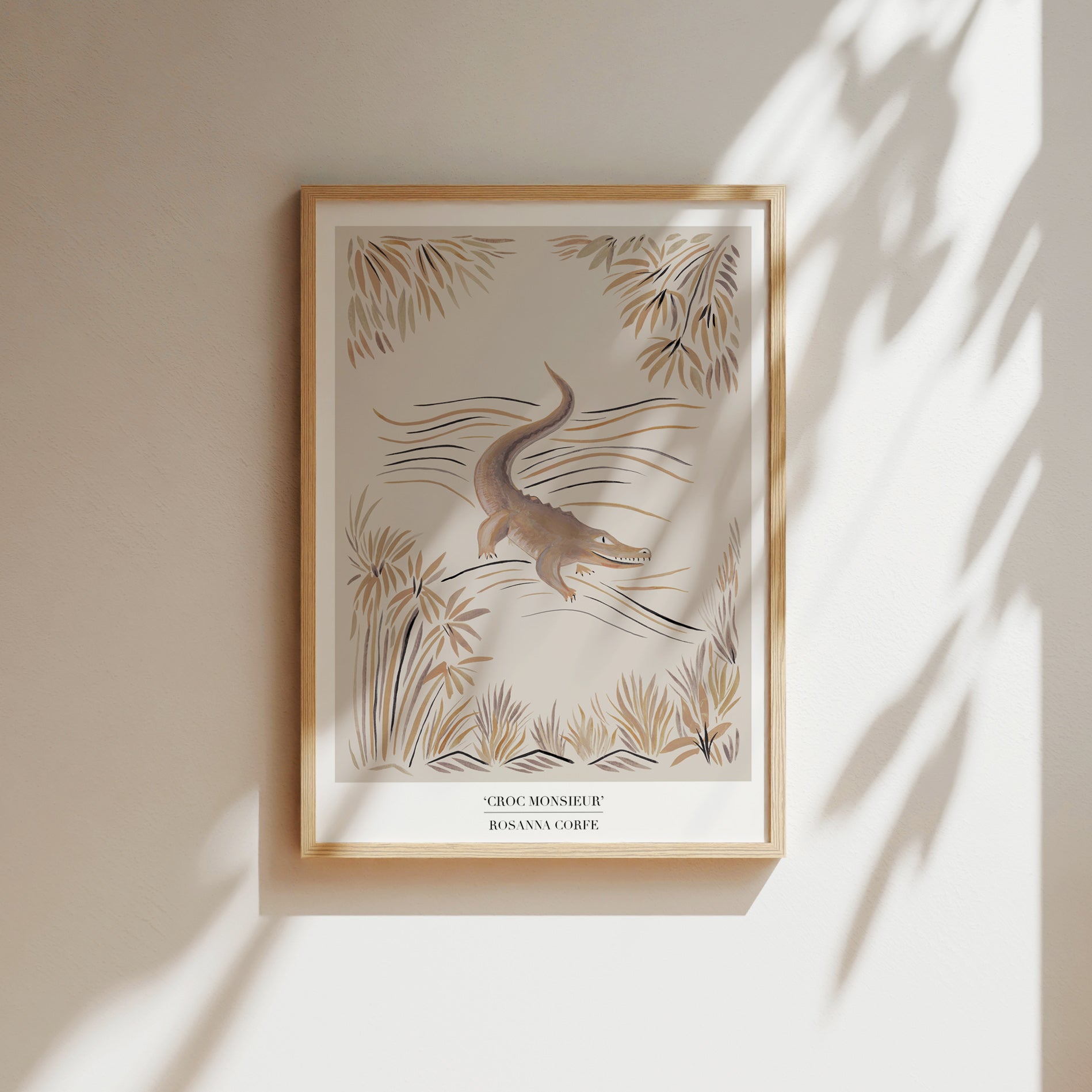 Croc Monsieur Beige Crocodile Art Print