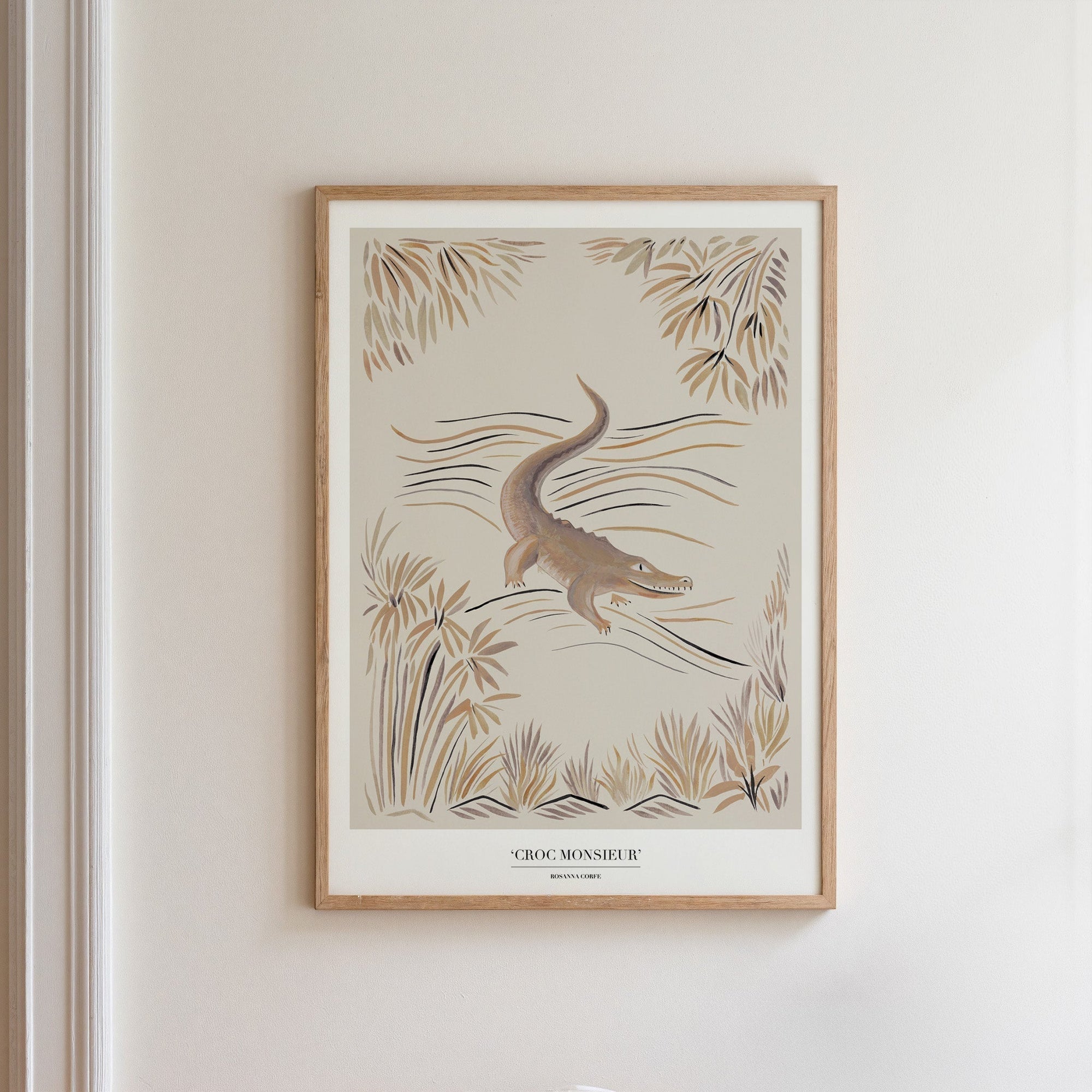 Croc Monsieur Beige Crocodile Art Print
