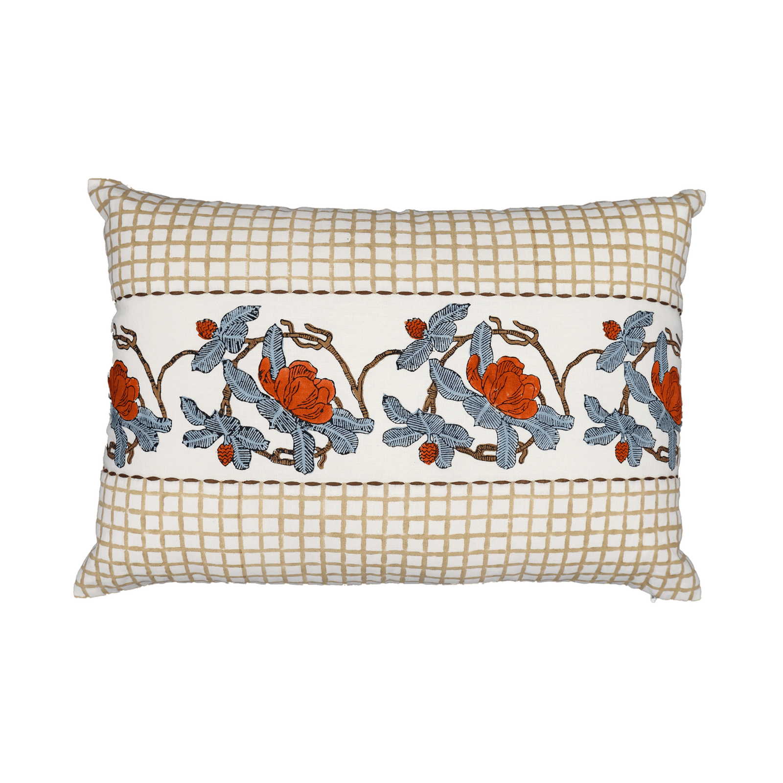 Block Printed Kaleido Pillow Cover 14" x 20"