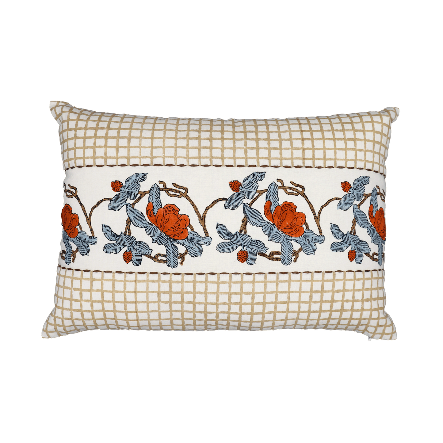 Block Printed Kaleido Pillow Cover 14" x 20"