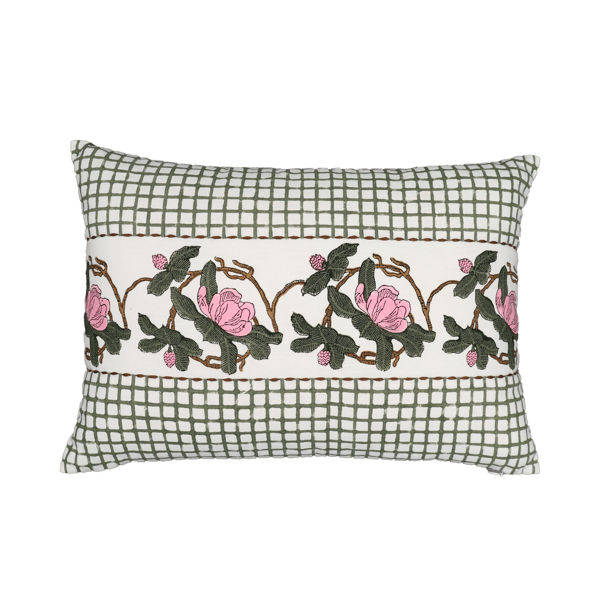 Block Printed Kaleido Pillow Cover 14" x 20"