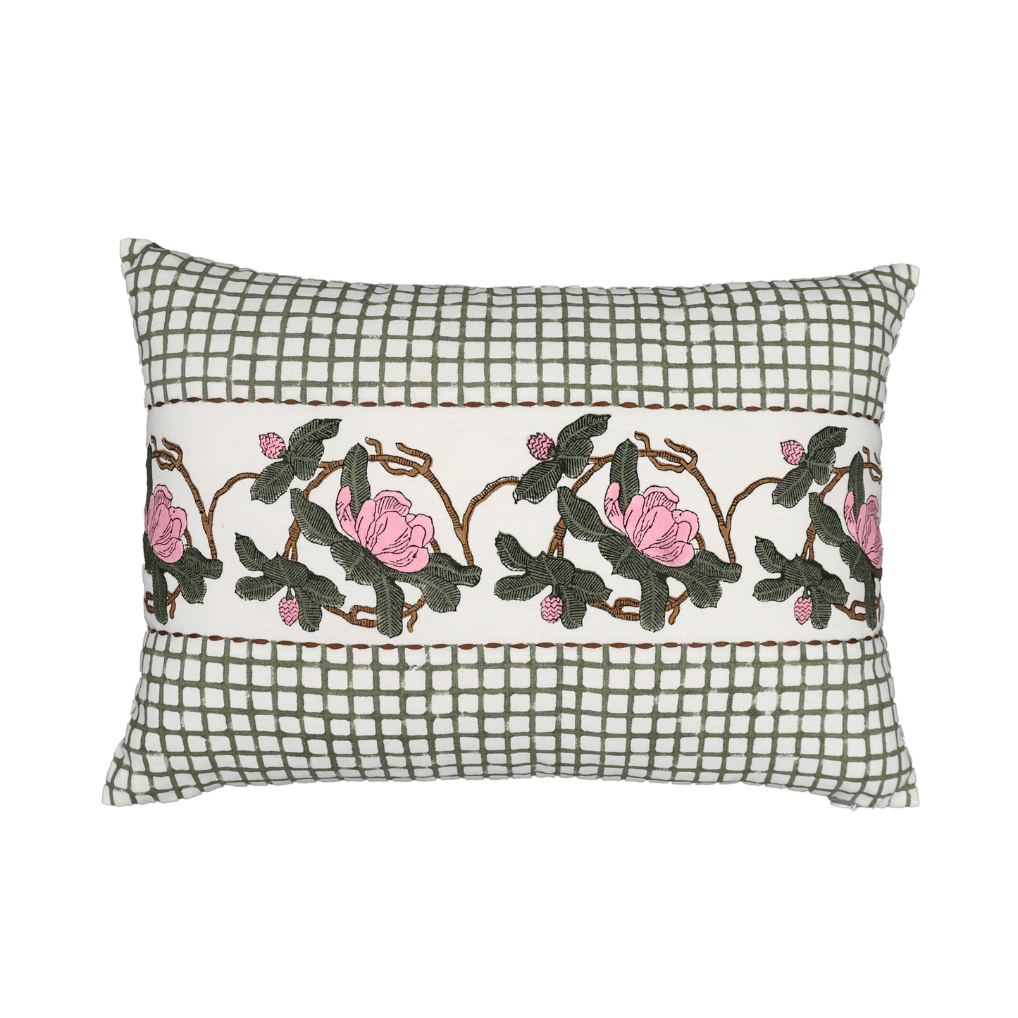 Block Printed Kaleido Pillow Cover 14" x 20"