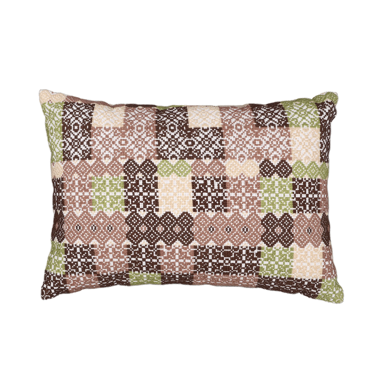 Hand Embroidered Cross-Stitch Pillow Cover 14" x 20"