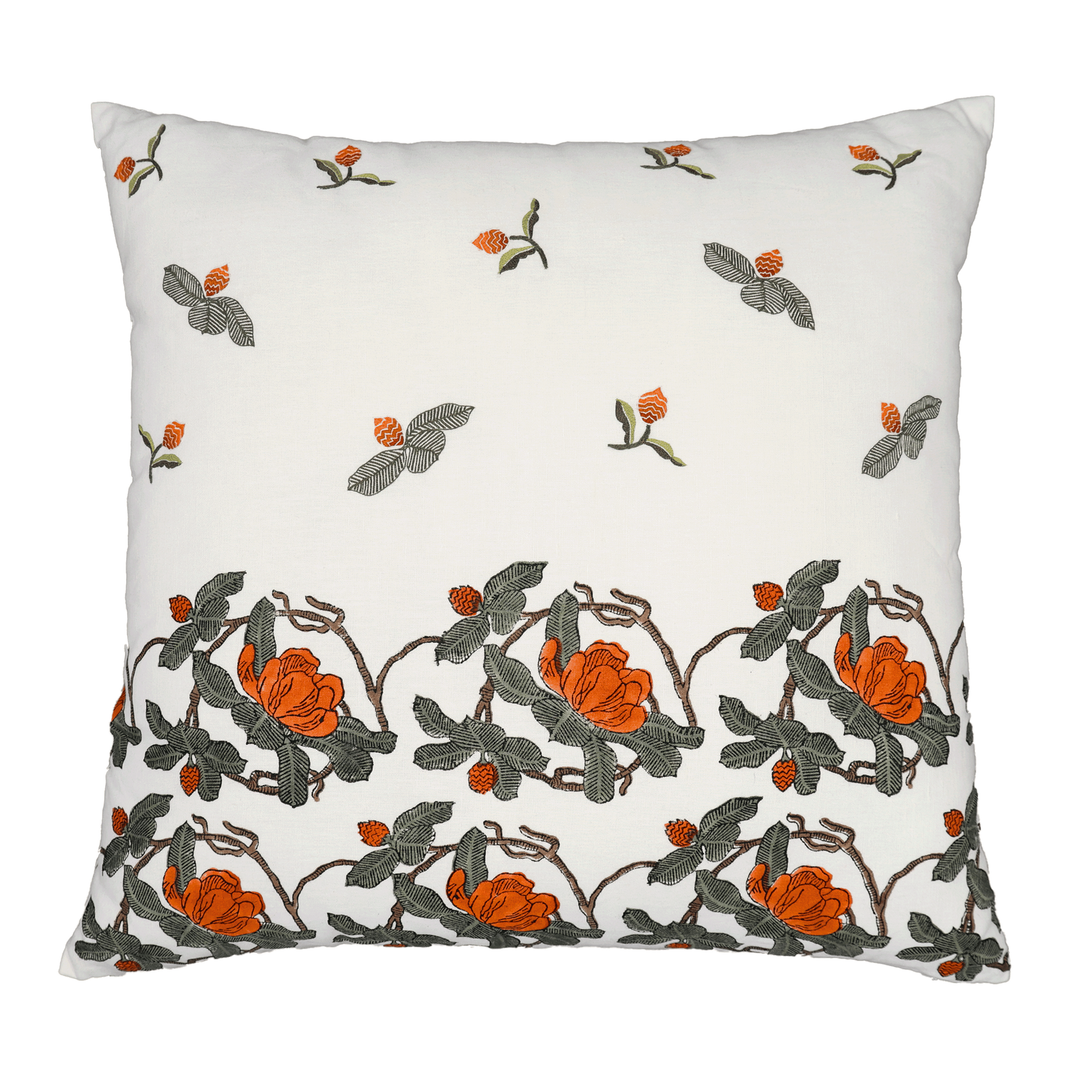 Block Printed Kaleido Pillow Cover 20" x 20"