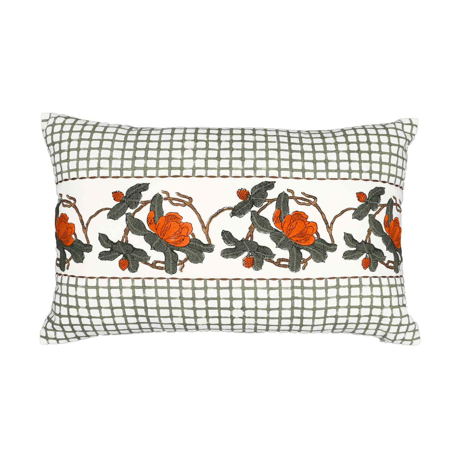 Block Printed Kaleido Pillow Cover 14" x 20"
