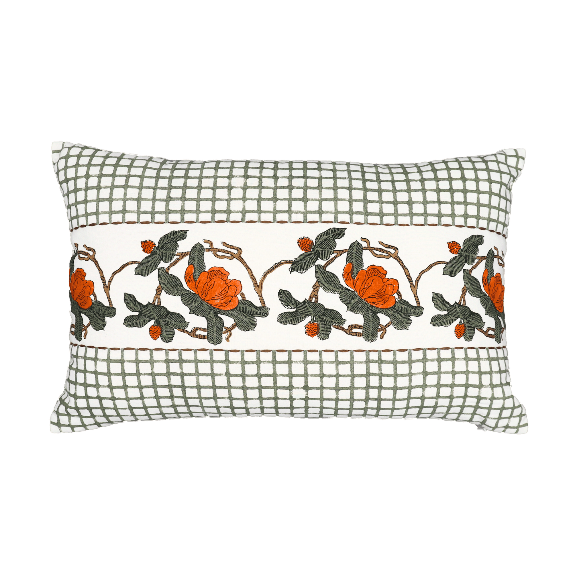 Block Printed Kaleido Pillow Cover 14" x 20"