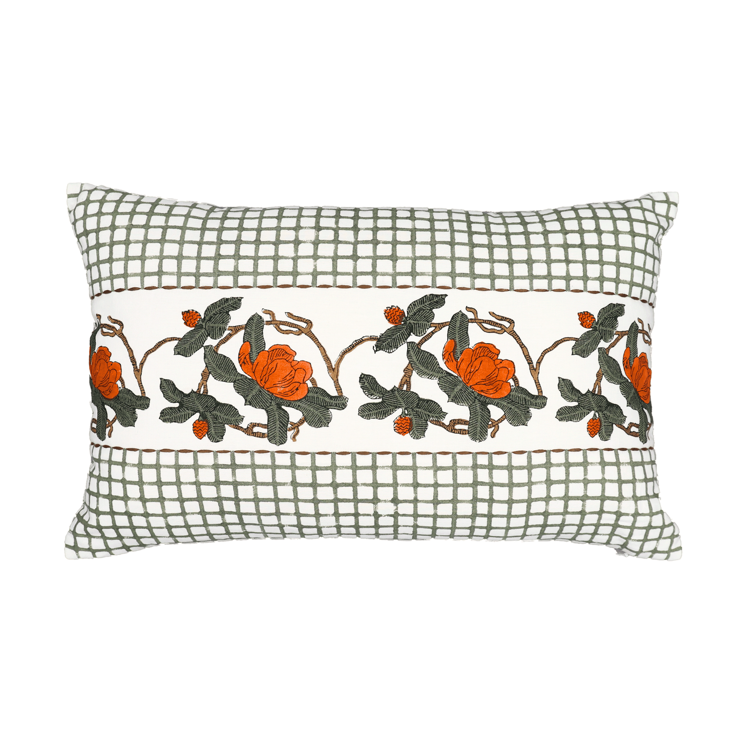 Block Printed Kaleido Pillow Cover 14" x 20"