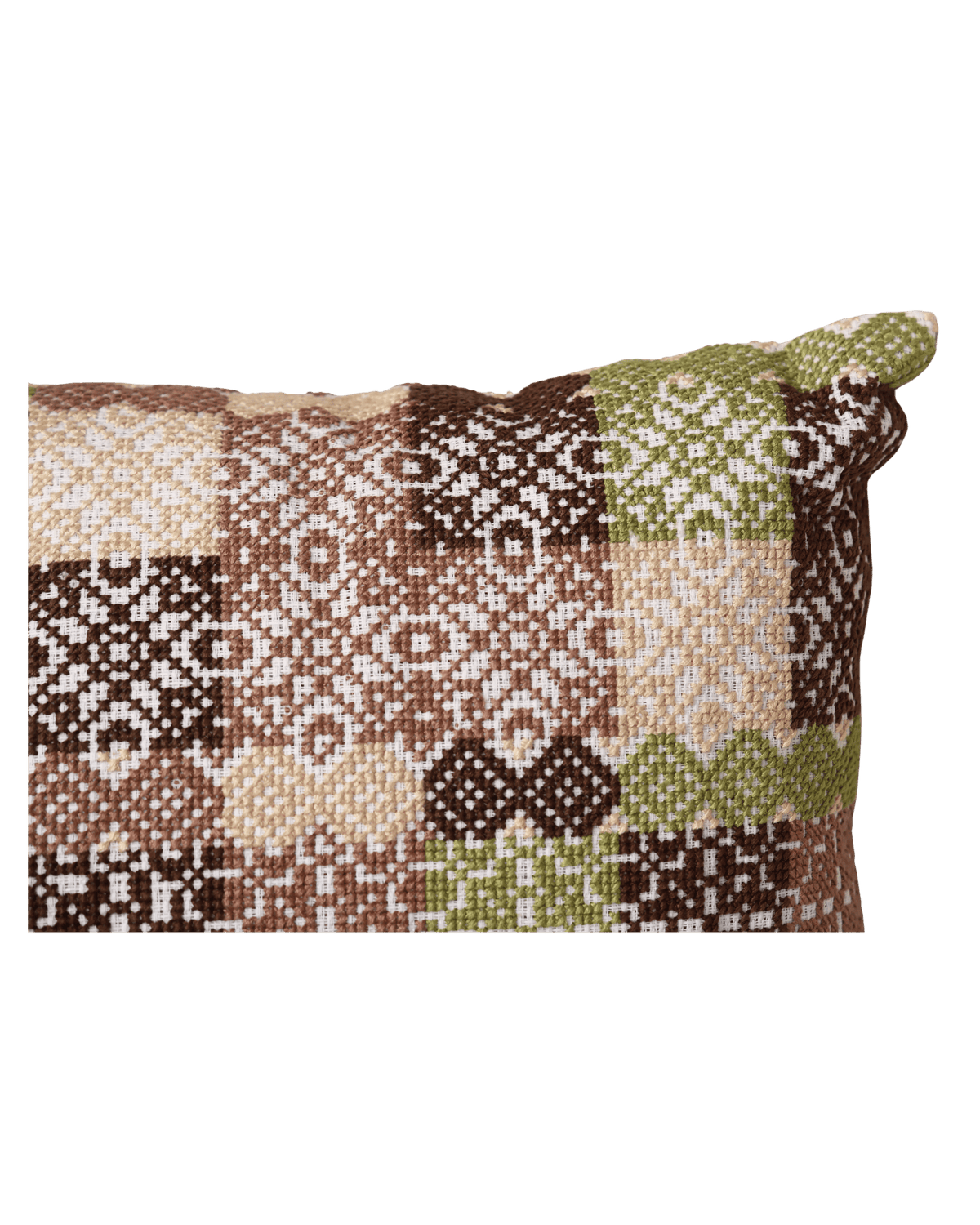 Hand Embroidered Cross-Stitch Pillow Cover 14" x 20"