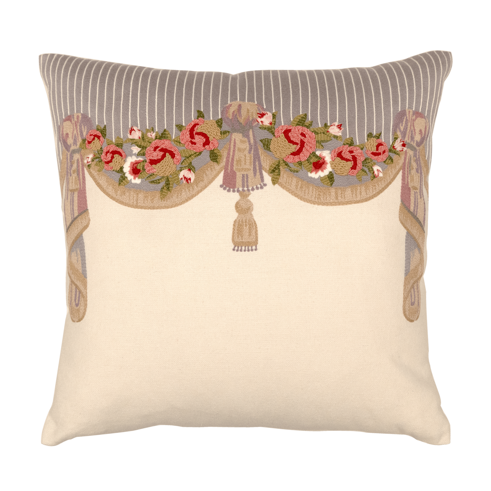 Tapestry Hand Embroidered Silk Pillow Cover – 20x20 in