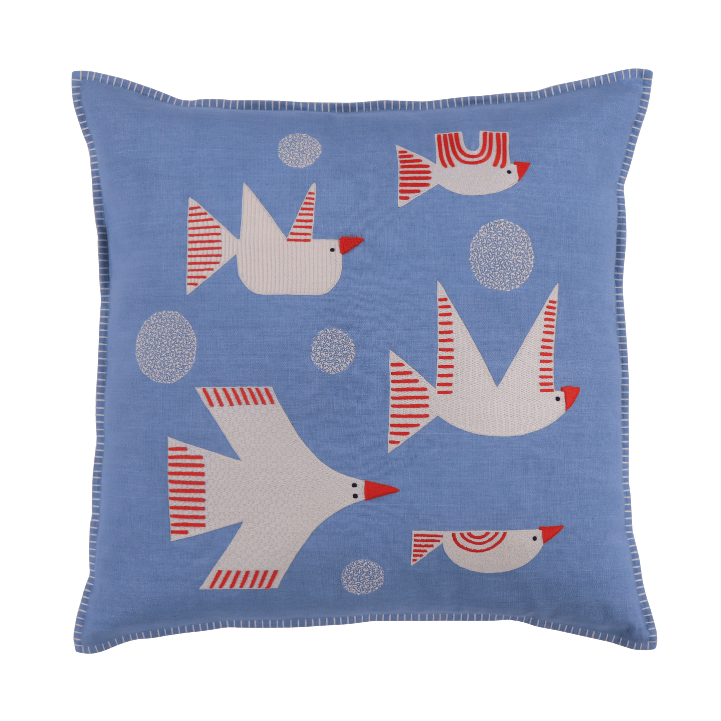 Birds Cushion Cover - Blue