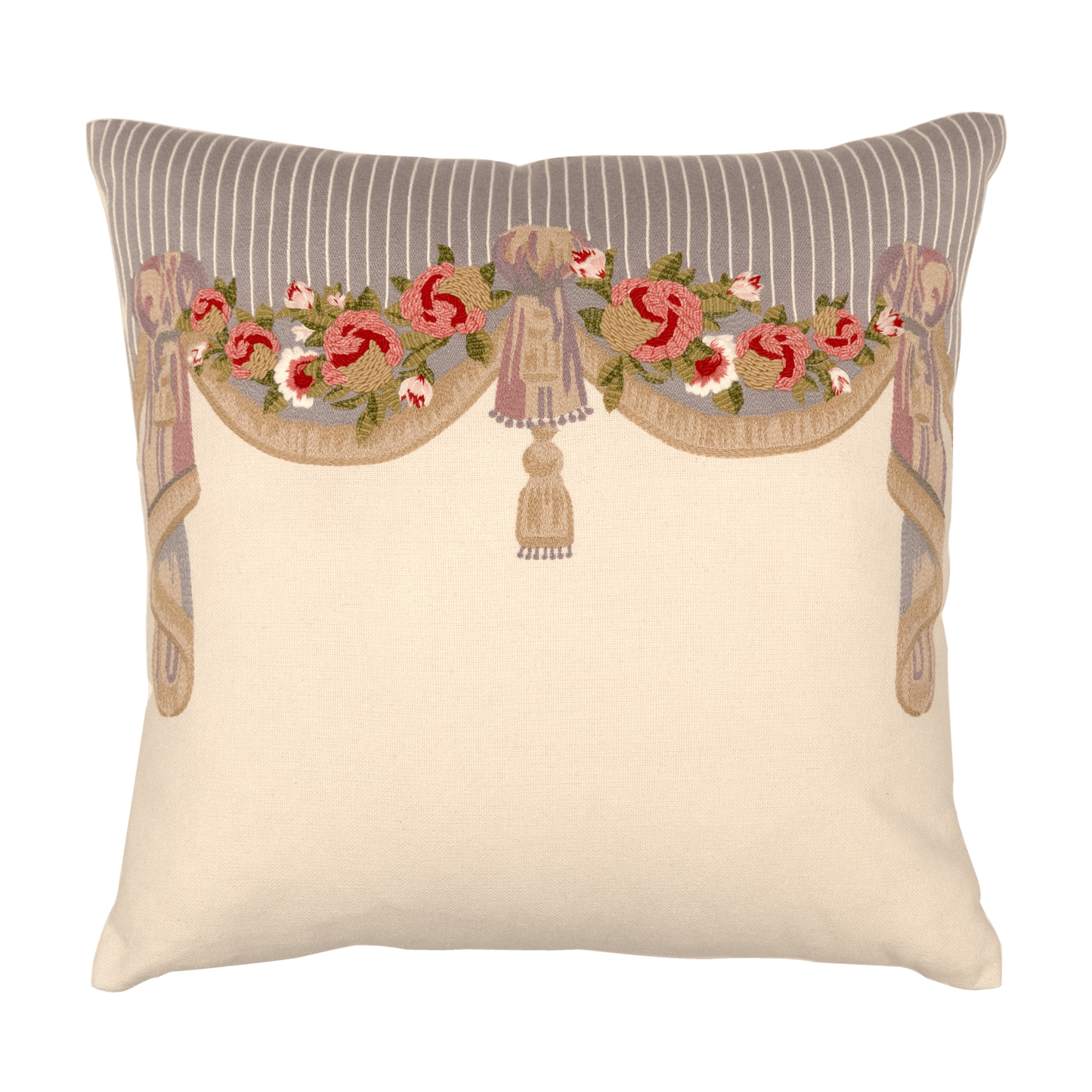 Tapestry Hand Embroidered Silk Pillow Cover – 20x20 in