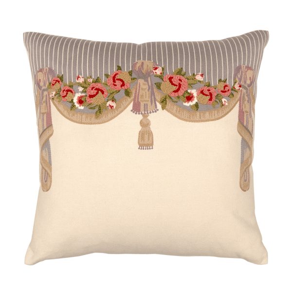 Tapestry Hand Embroidered Silk Pillow Cover – 20x20 in