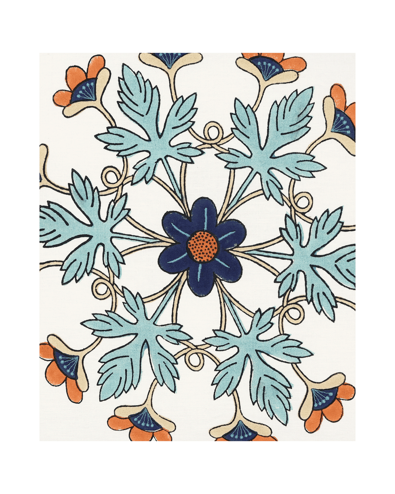 Block Printed Kaleido Pillow Cover 20" x 20"