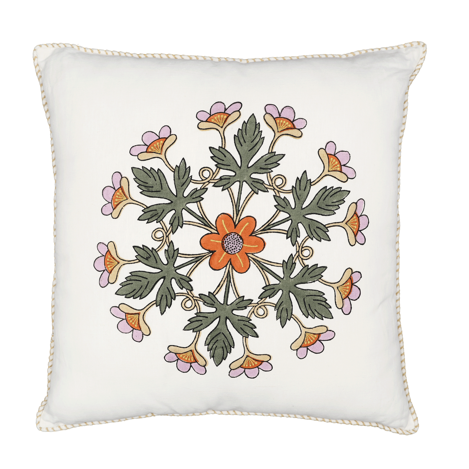 Block Printed Kaleido Pillow Cover 20" x 20"
