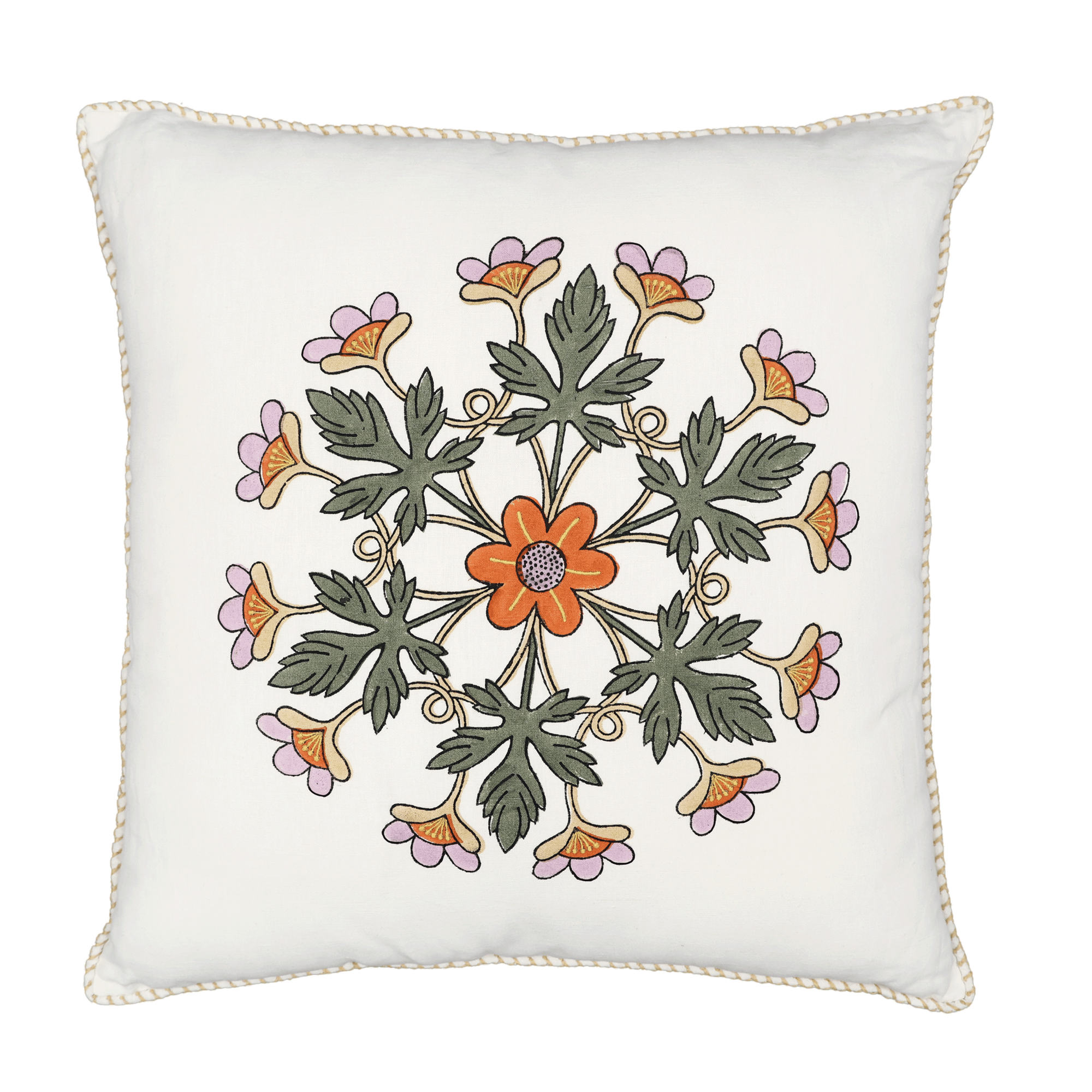Block Printed Kaleido Pillow Cover 20" x 20"