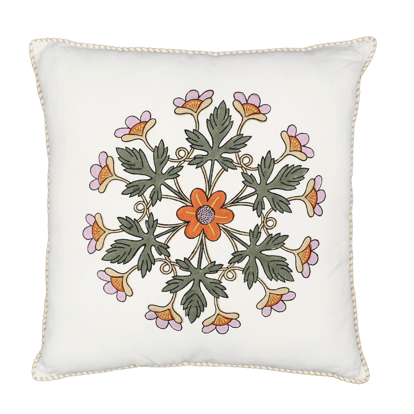 Block Printed Kaleido Pillow Cover 20" x 20"