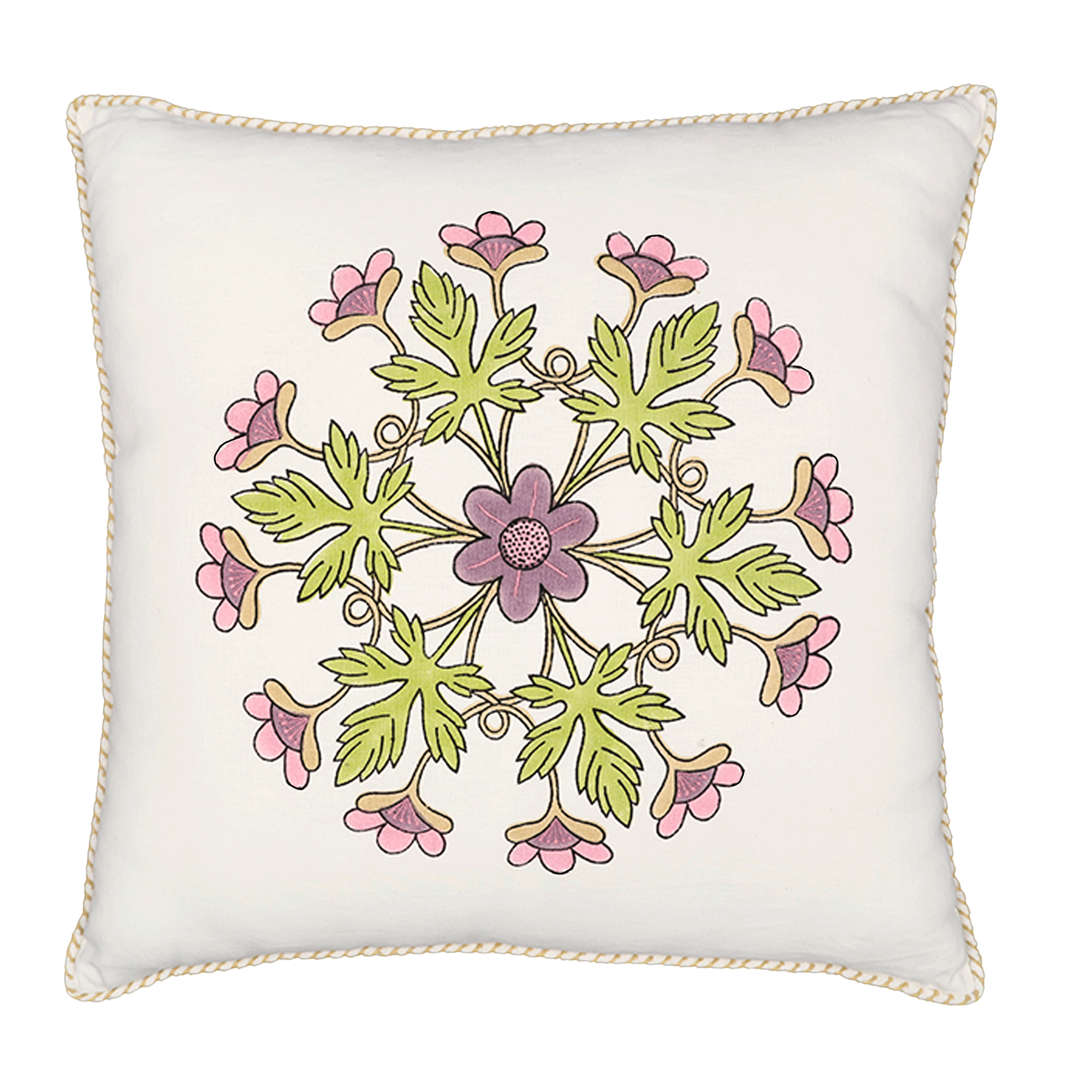 Block Printed Kaleido Pillow Cover 20" x 20"