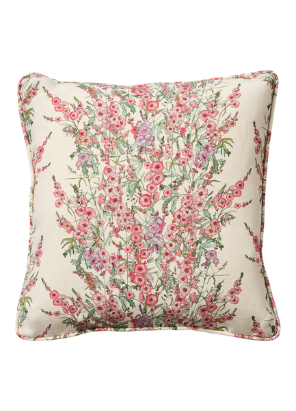 Square Sidalcea Cushion with Piping