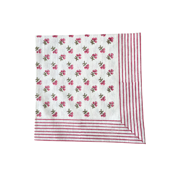 Pink Ditsy Napkin - Set of 4