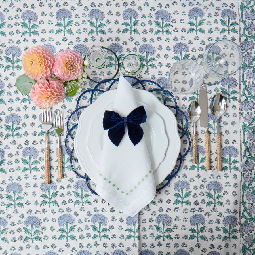 Green Dash Linen Napkins (set of 4)