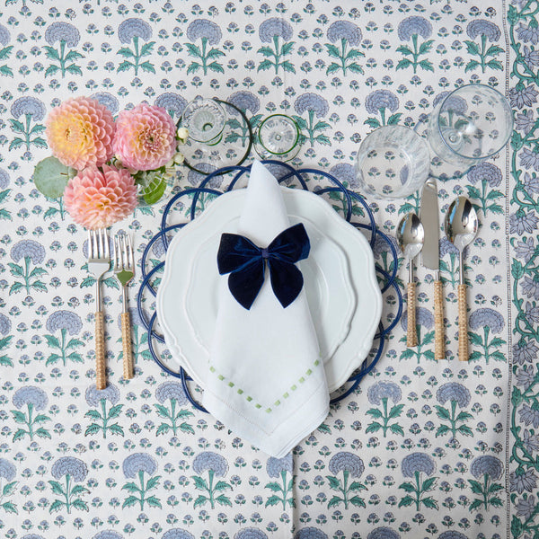 Green Dash Linen Napkins (set of 4)