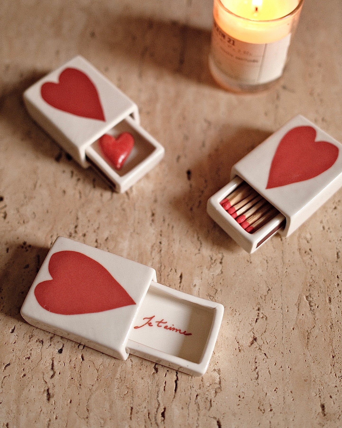 Mini Big Heart’ Ceramic Matchbox