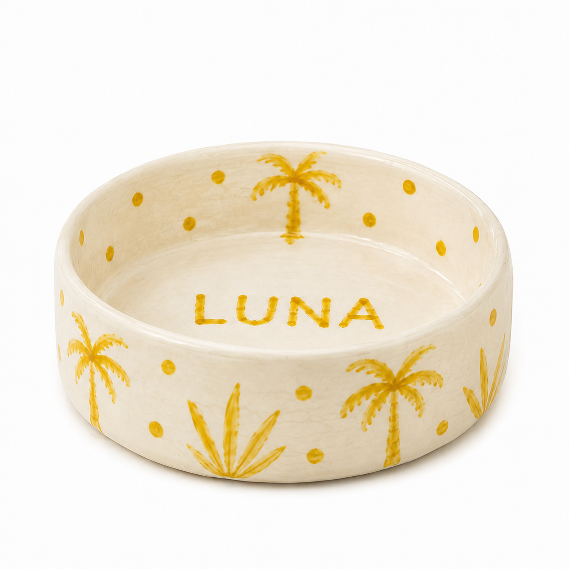 Yellow Palms Pet Bowl
