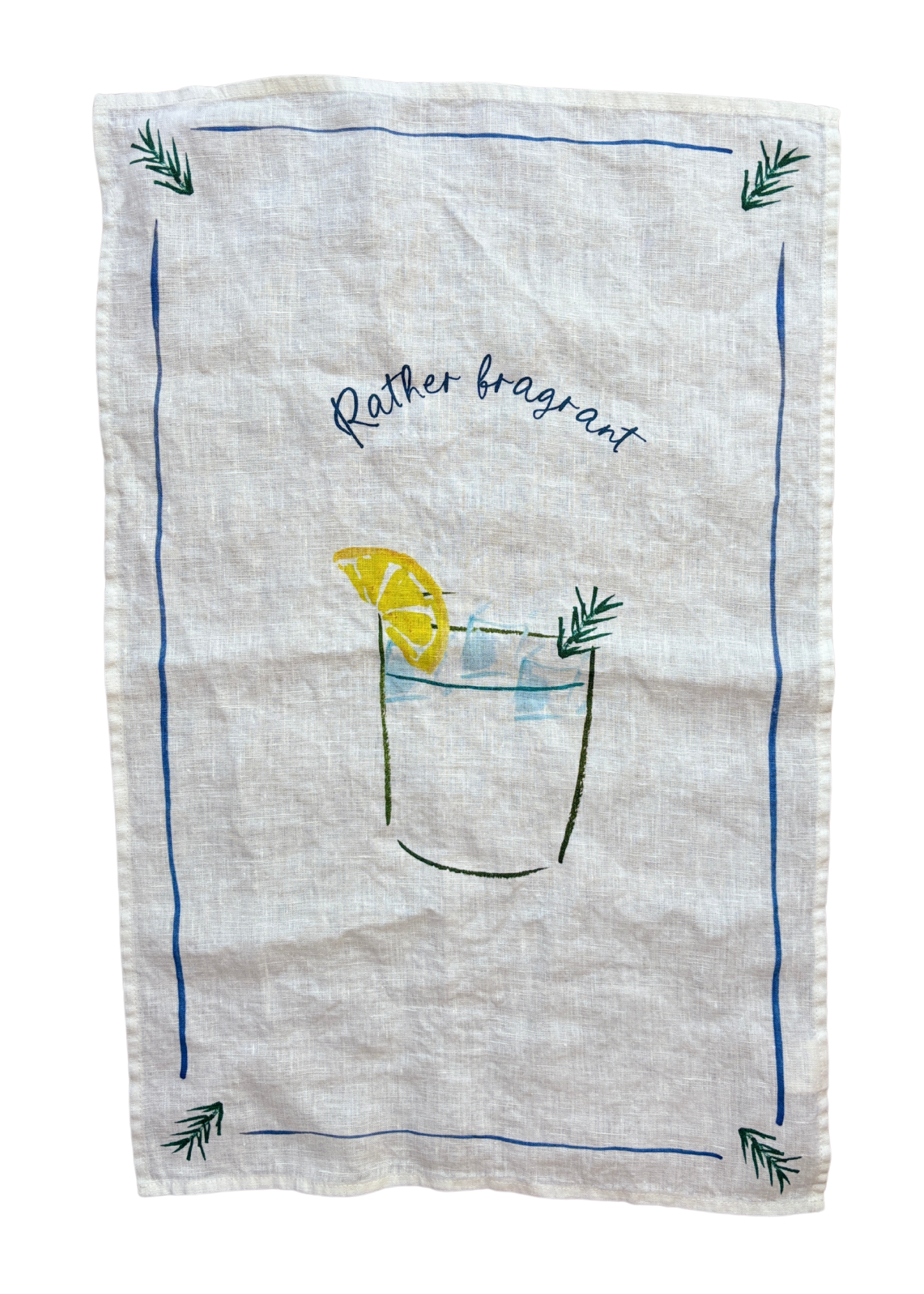 Rather Fragrant - Gin & Tonic Linen Tea Towel