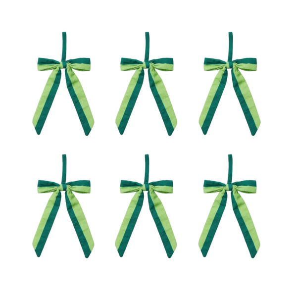 Stripe Green Bow Christmas Decoration Set