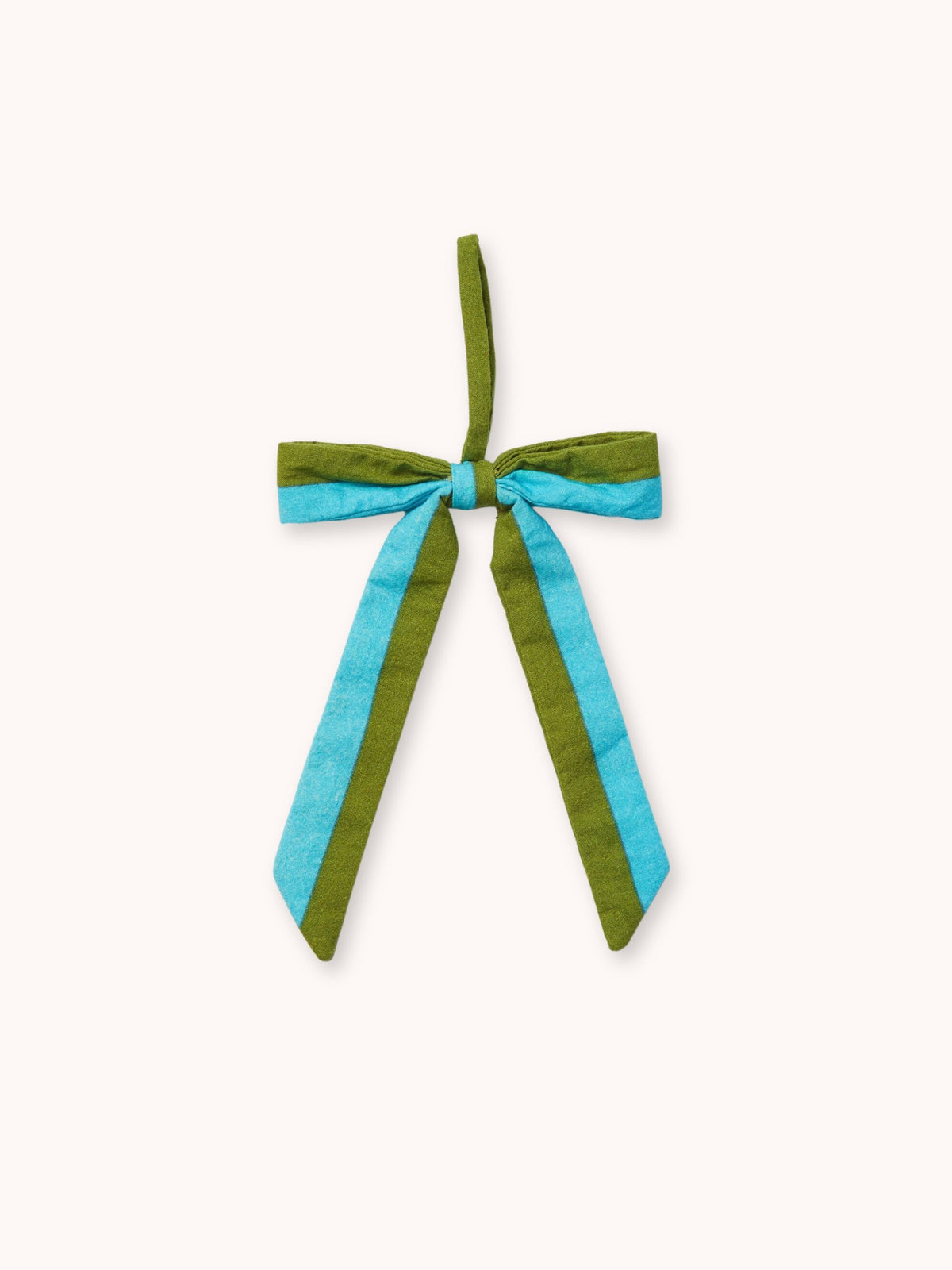 Stripe Blue Green Bow Christmas Decoration Set