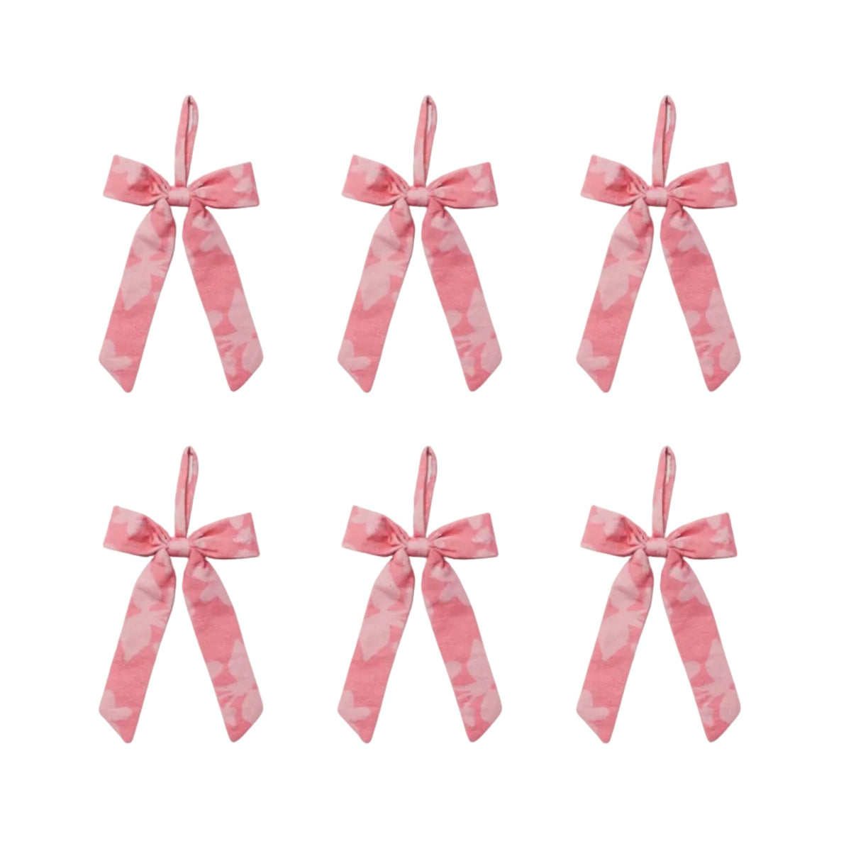 Floral Pink Bow Christmas Decoration Set