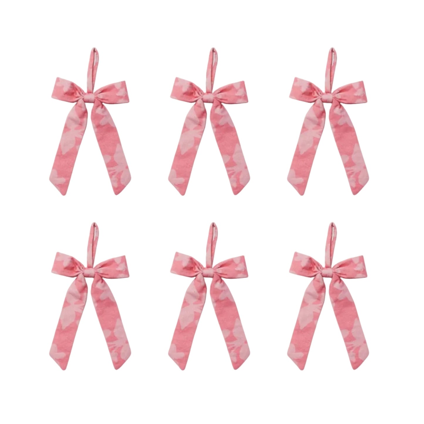 Floral Pink Bow Christmas Decoration Set