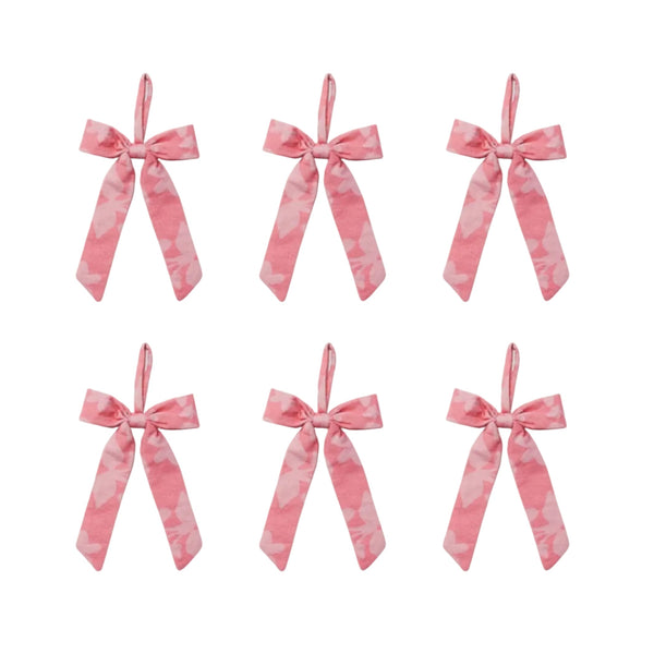 Floral Pink Bow Christmas Decoration Set