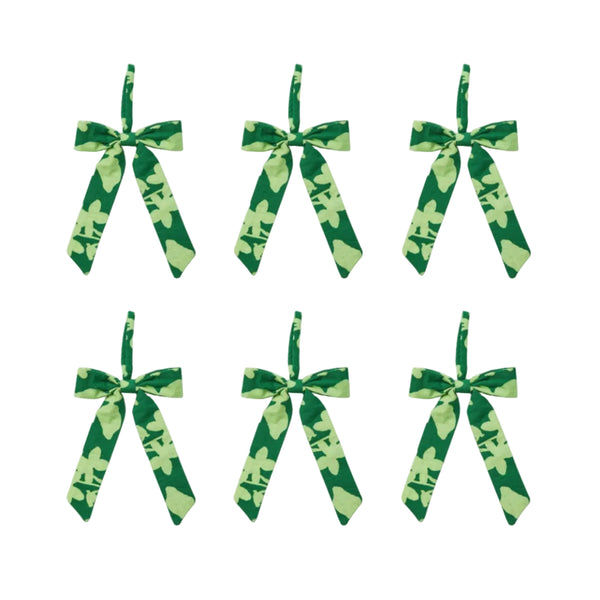 Floral Green Bow Christmas Decoration Set