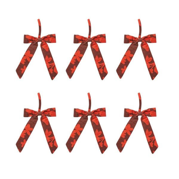 Floral Rust Bow Christmas Decoration Set
