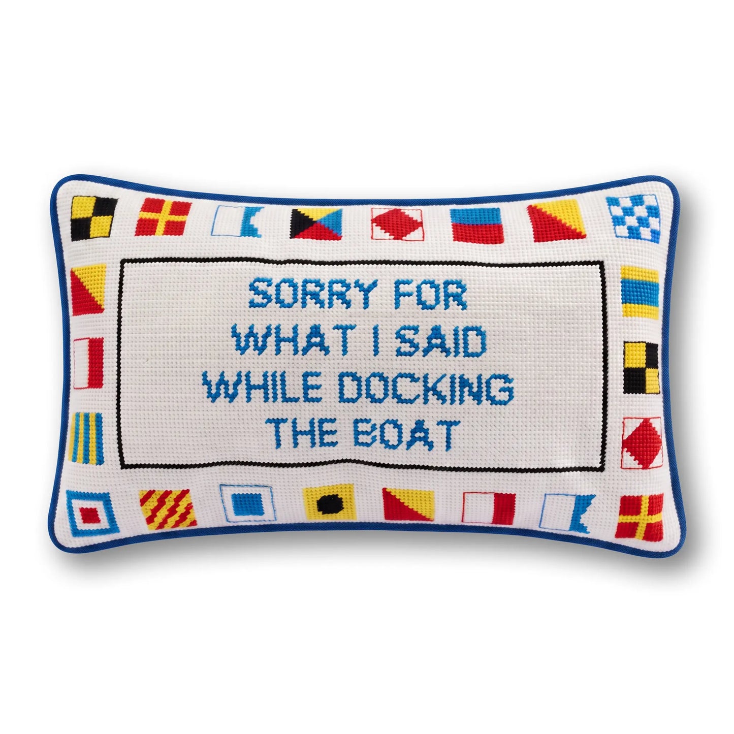 Docking The Boat Needlepoint Pillow