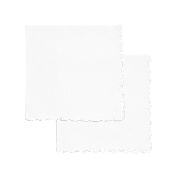 White Mini Scallop Napkin