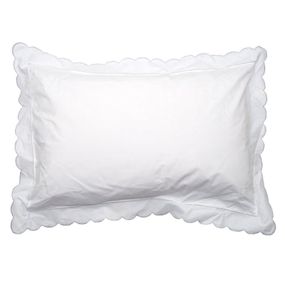 Grey Scalloped Edge Pillowcase